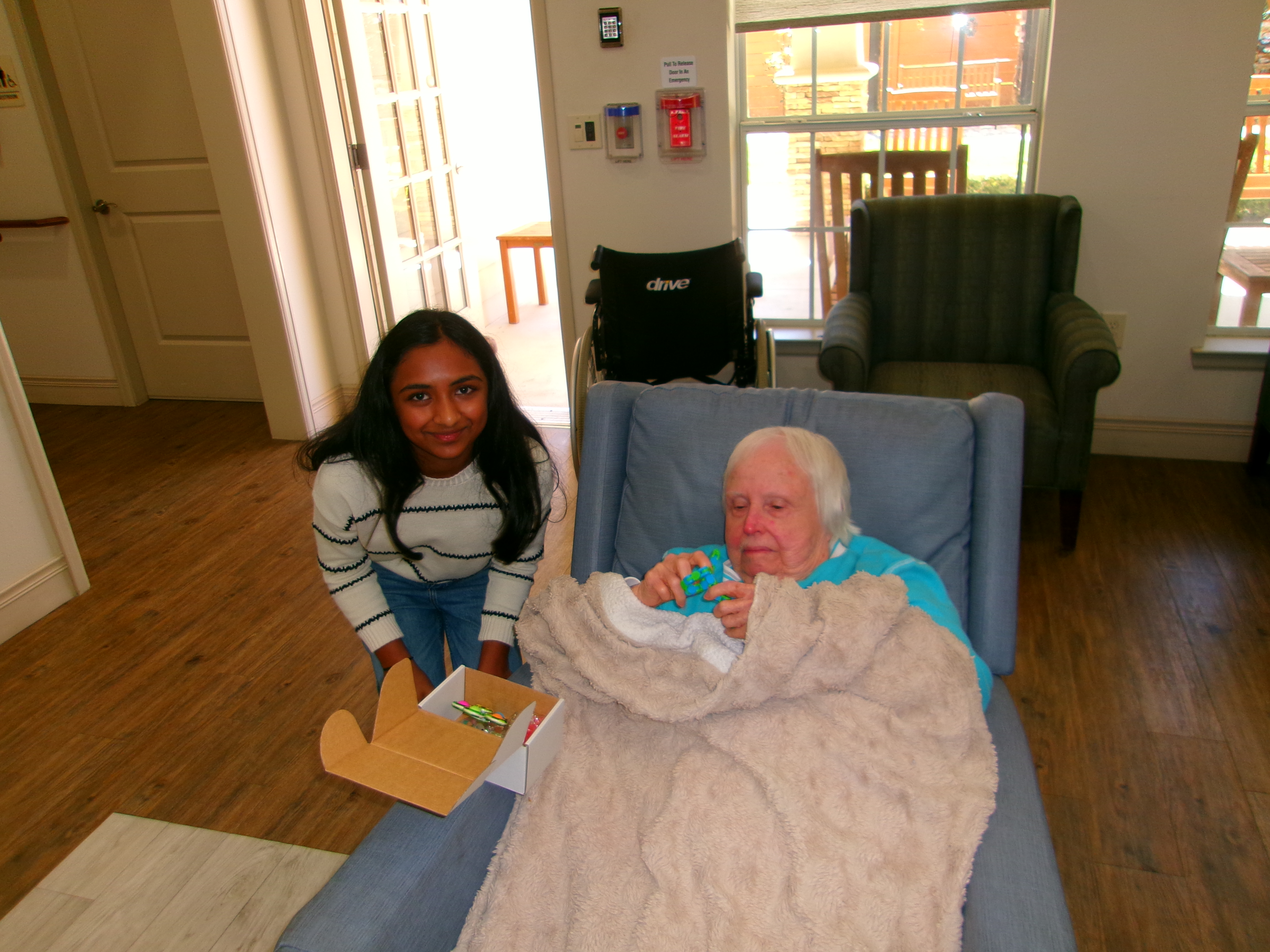 Senior using an engagement kit